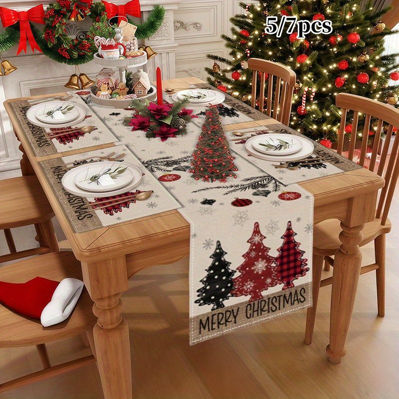 Christmas Table Runner - Amerikan Country Tarzı Noel Masa Örtüsü