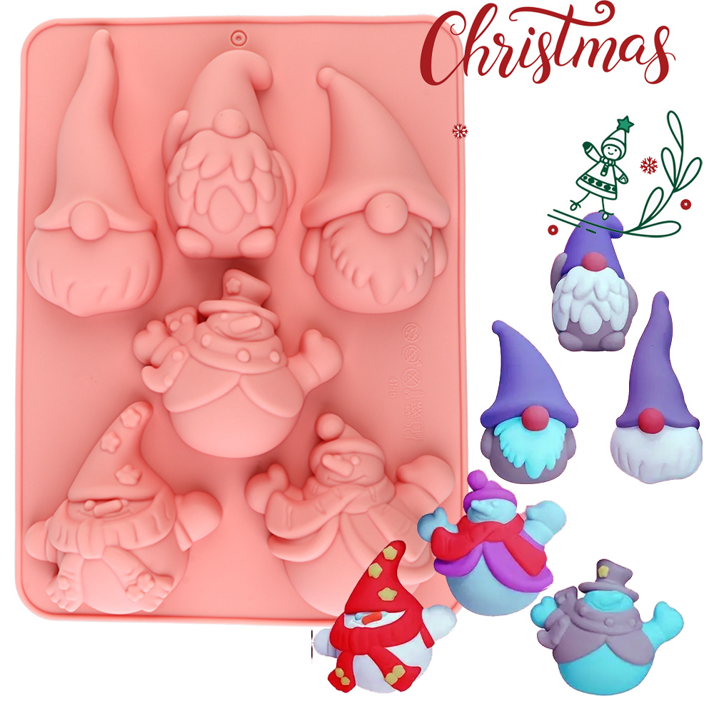 Holiday Candle Set - 6 Bölmeli Noel Gnome Kek Çikolata