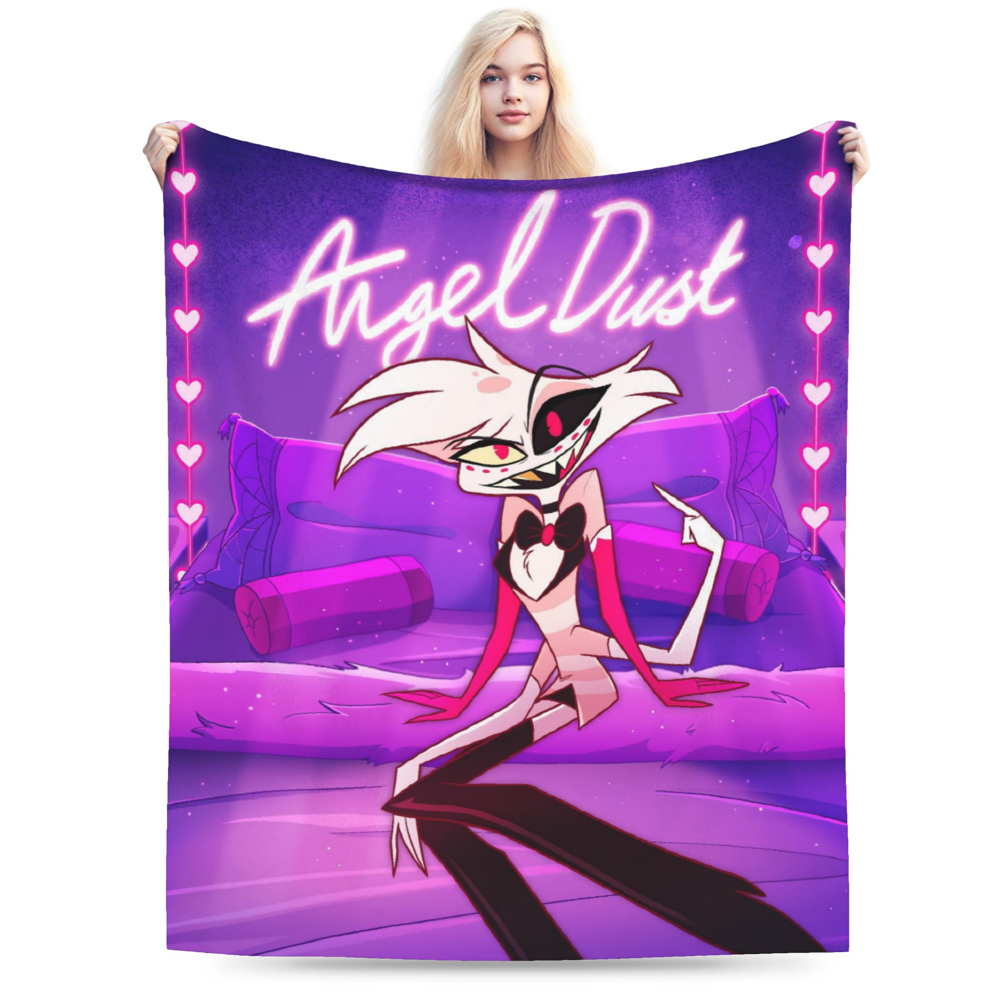 Christmas Throw Blanket - Karikatür Hazbin Hotel Angel Dust Battaniyeleri