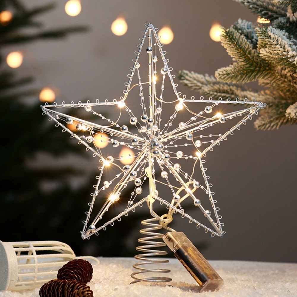 Star Tree Topper - Altın/Gümüş LED Noel Ağacı Topper Yıldız