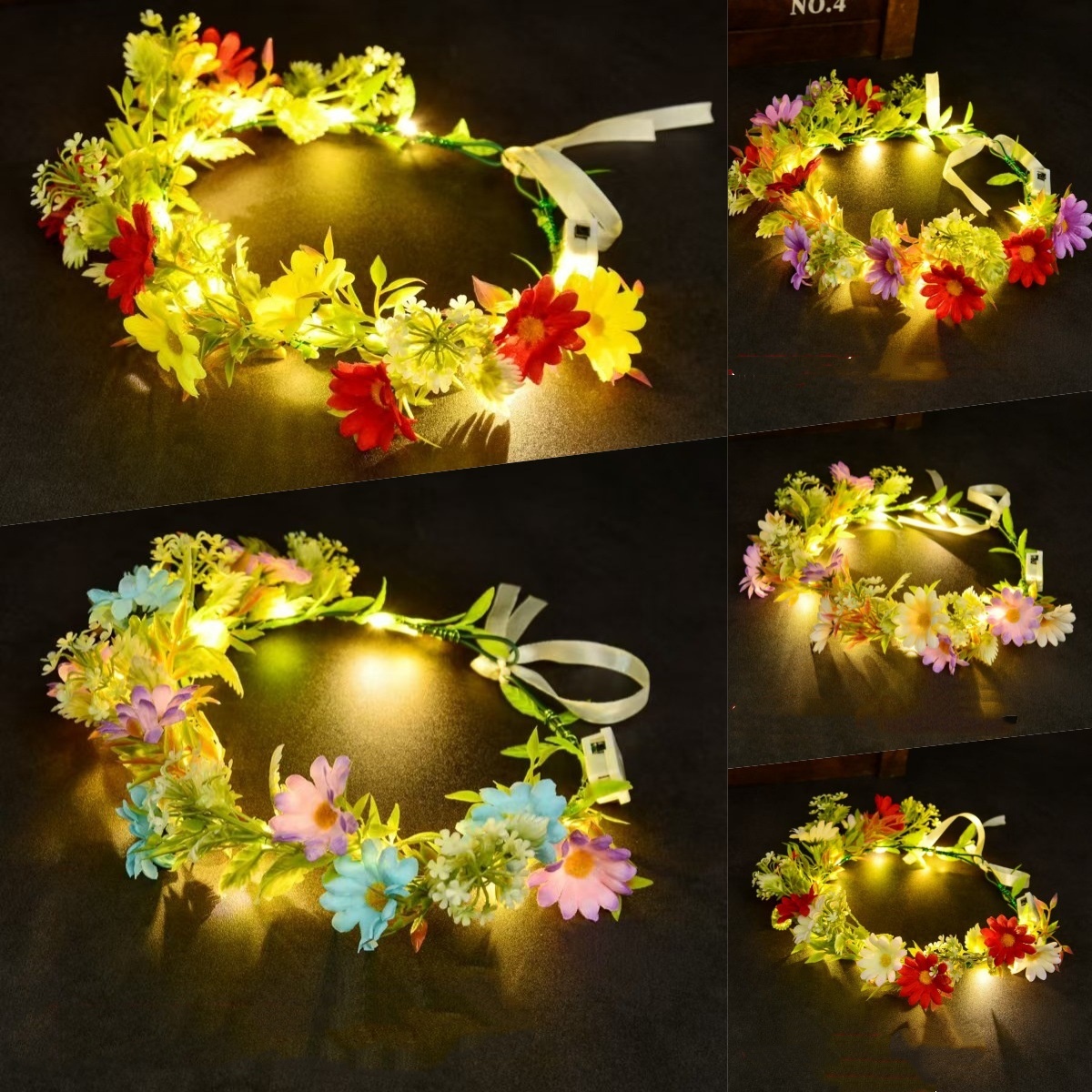Led Fairy String Lights - Işıklı Çiçek Çelengi LED Çiçek Tacı