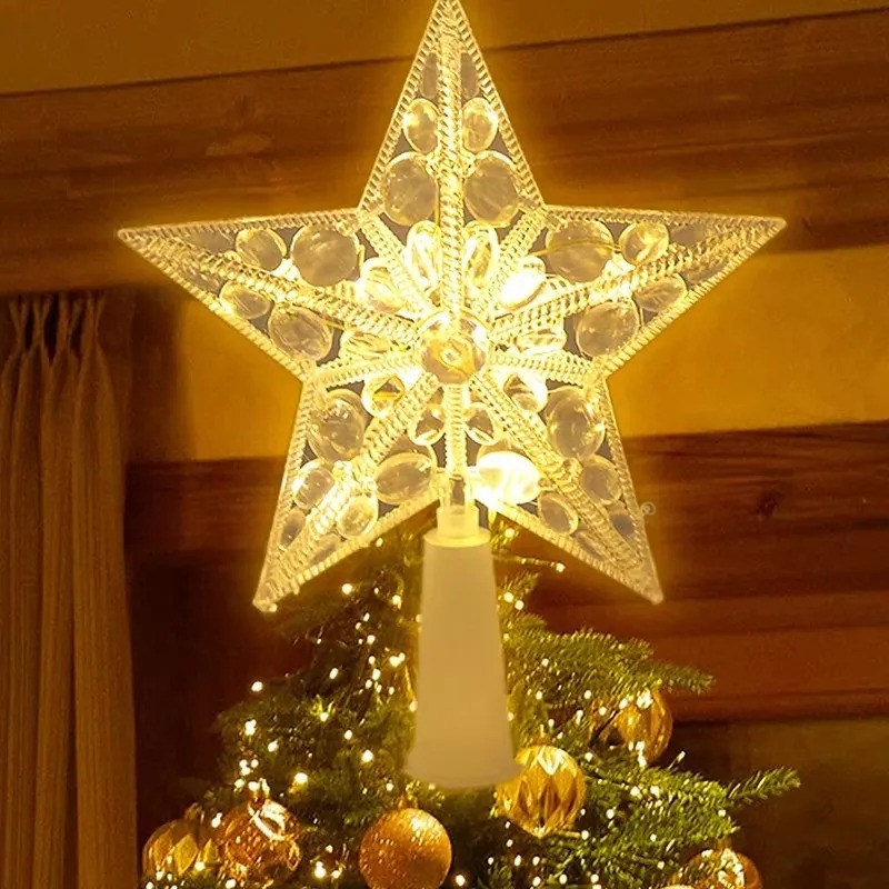 Star Tree Topper - Parlayan Noel 15 cm Ağacı Topper