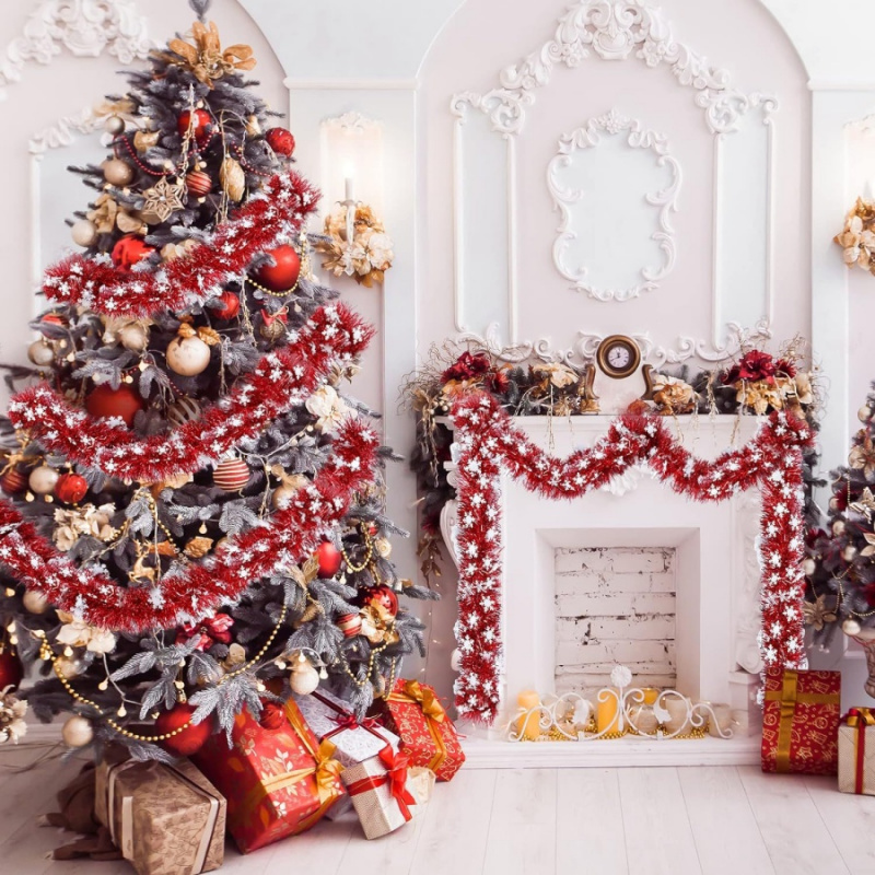 Tinsel Garland Decoration - 1 adet Noel Tinsel Kar Tanesi