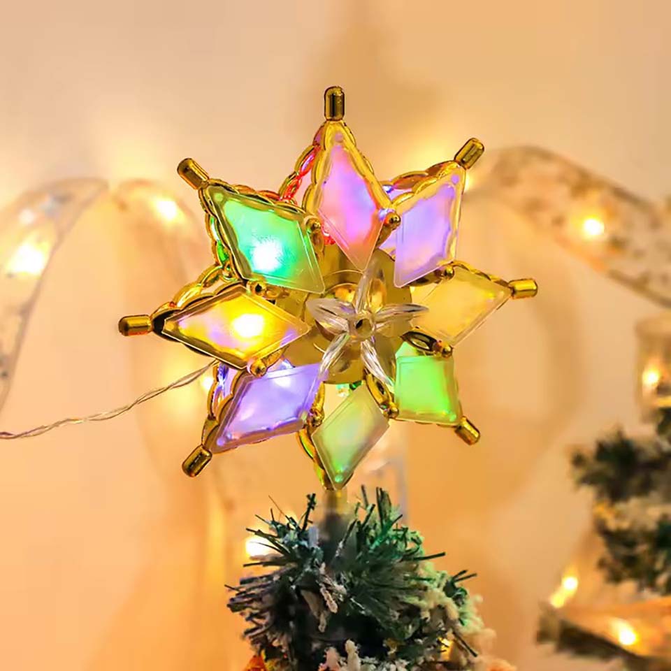 Star Tree Topper - Işıklı Yıldız Ağaç Üstü Süsü Noel