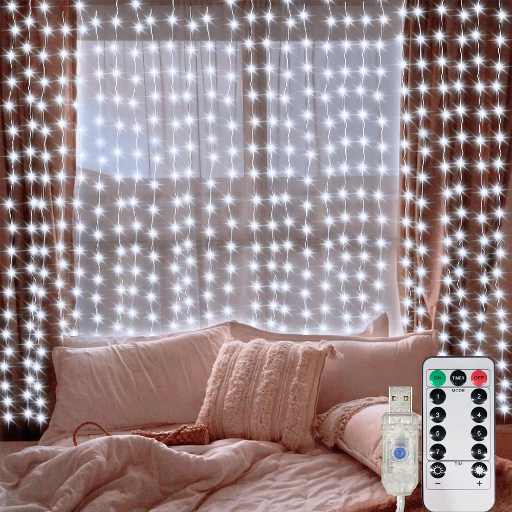 Led Fairy String Lights - LED Perde Dize Işıklar Çelenk USB