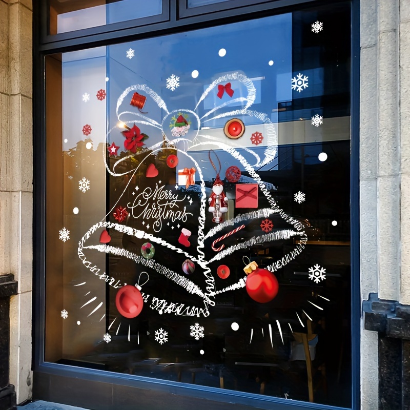 Snowflake Window Decal - Noel Çıkartmaları Kar Tanesi Ağacı Noel