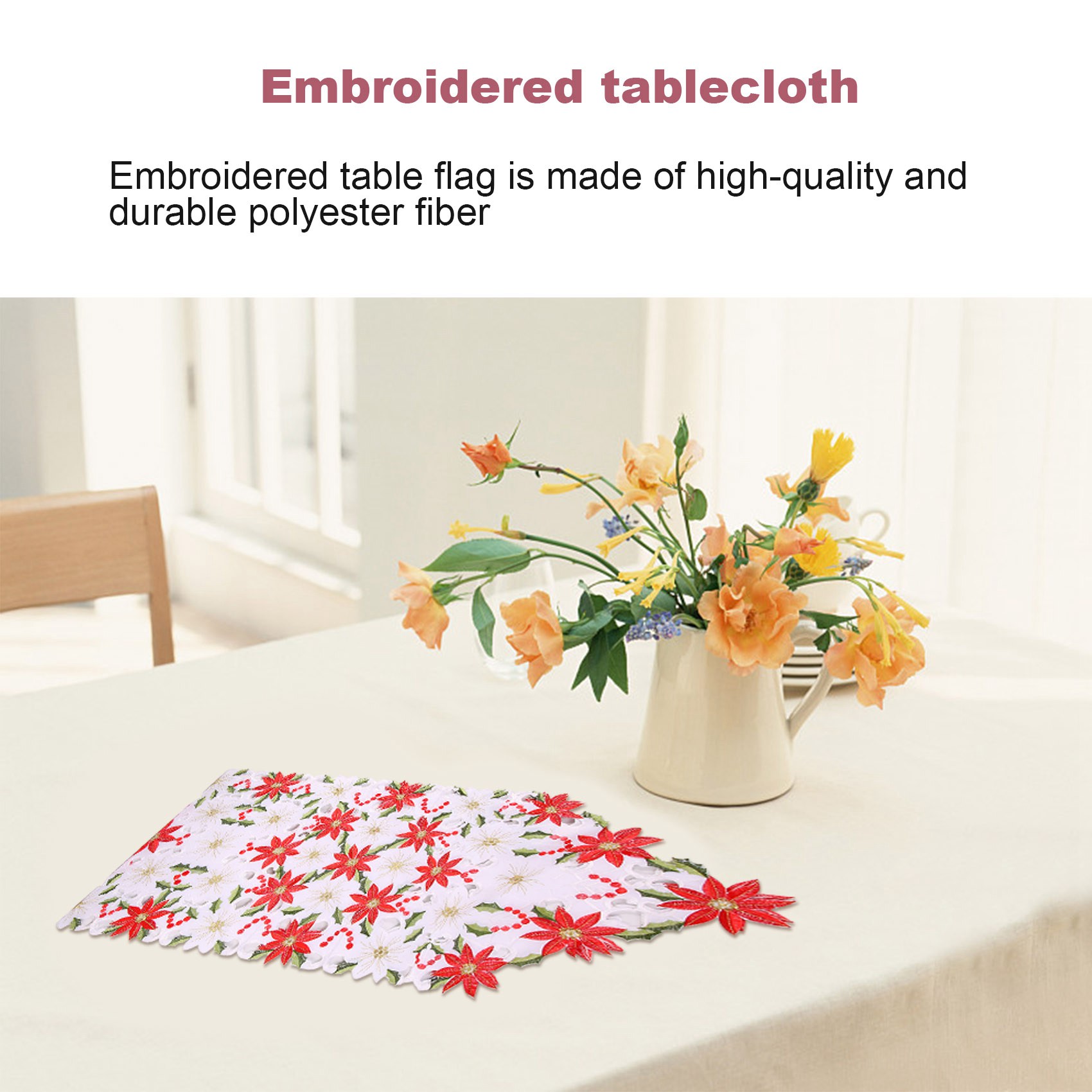 Christmas Table Runner - Noel İşlemeli Masa Koşucu, Noel Süslemeleri