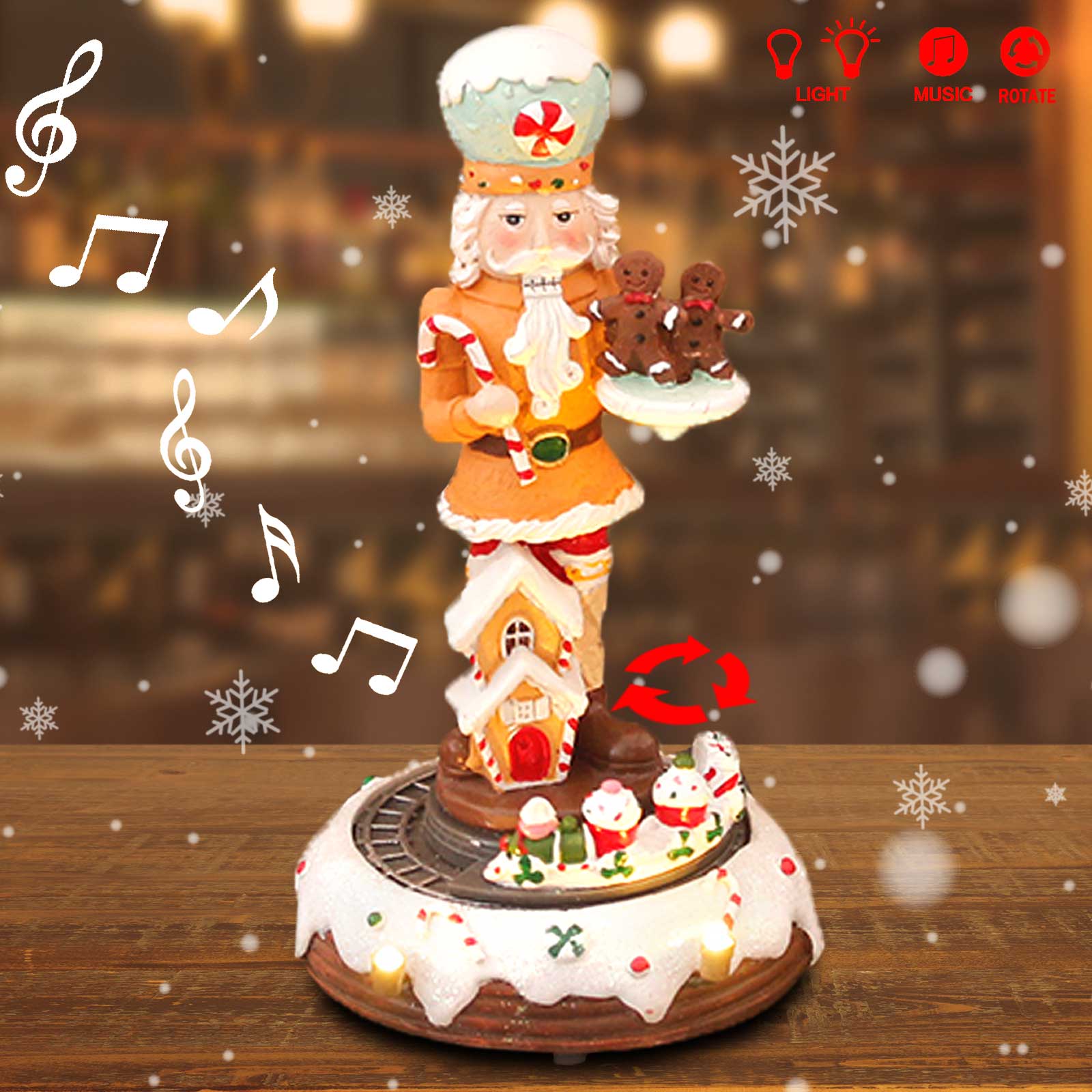 Nutcracker Figurine - Noel gingfilli fındıkkıran koleksiyonu figürinler animasyonlu