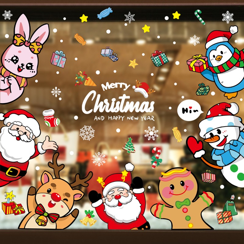 Snowflake Window Decal - 2025 Noel Dekoratif Cam pencere çıkartmaları