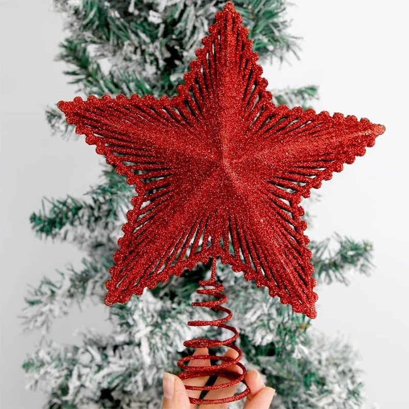 25 cm Kırmızı Glitter Noel Ağa - Star Tree Topper incelemesi ve fiyatı