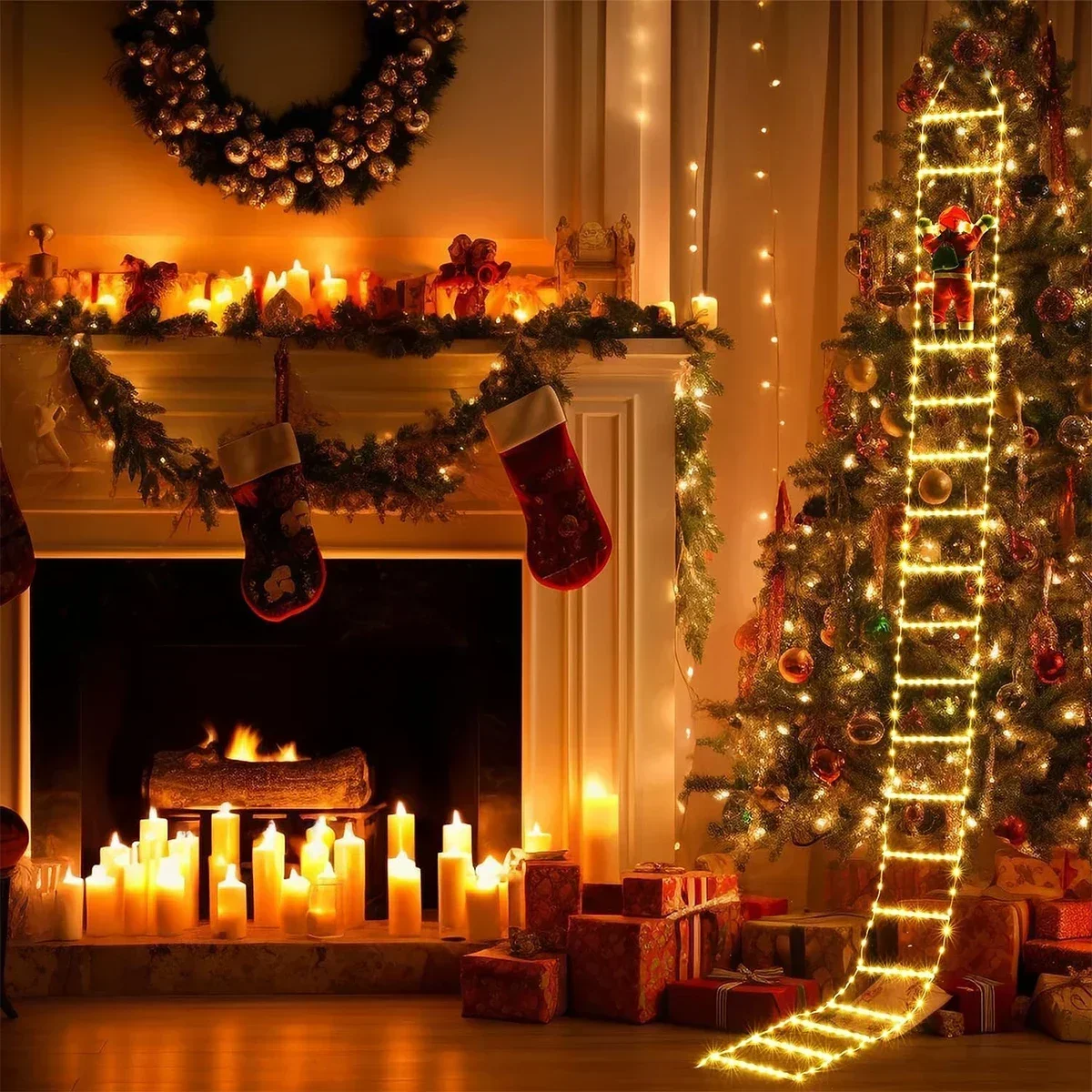 Noel baba ev için LED merdiven - Christmas Lights Outdoor incelemesi ve fiyatı