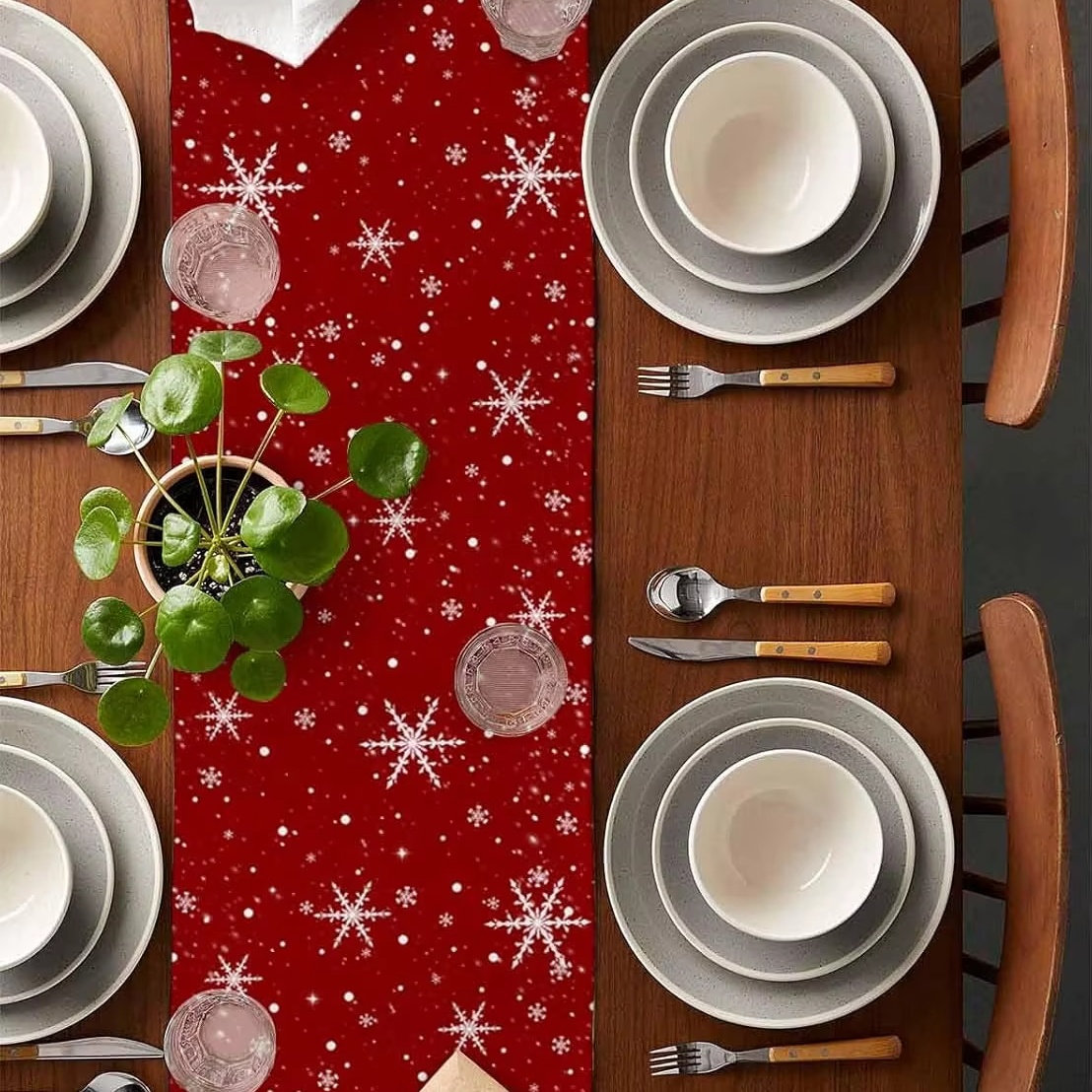 Kırmızı Masa Örtüsü Noel Ağacı - Christmas Table Runner incelemesi ve fiyatı