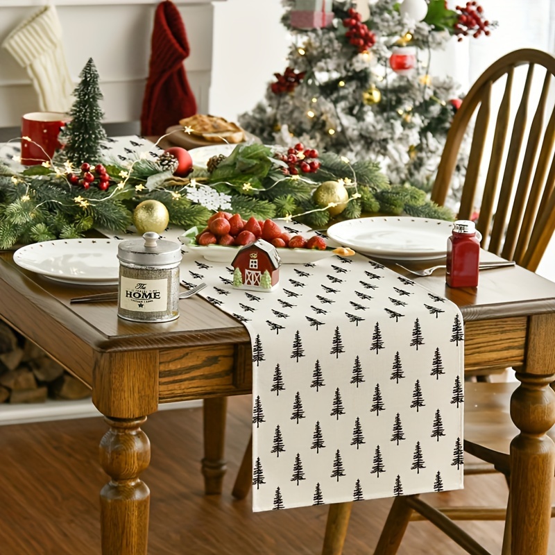 Basit Noel Ağacı Masa Örtüsü M - Christmas Table Runner incelemesi ve fiyatı