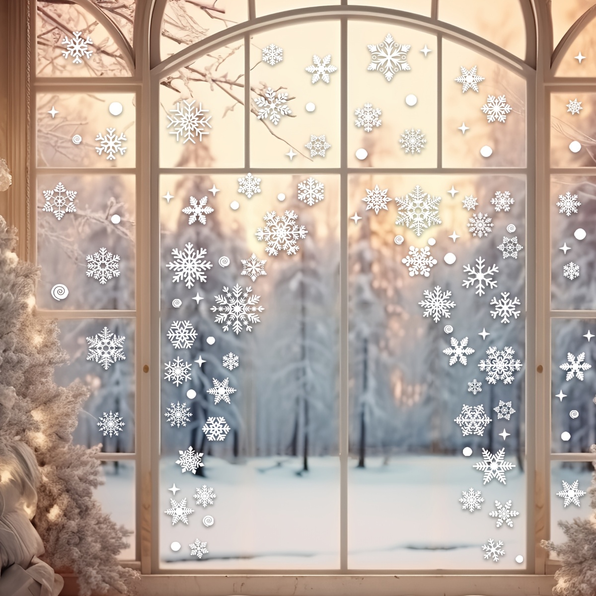 4 yaprak Noel Pencere Çıkartma - Snowflake Window Decal incelemesi ve fiyatı