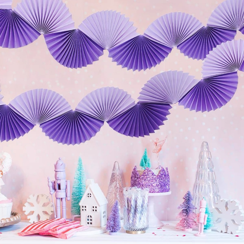 Mor Gümüş Parti Kağıt 3D Fan Ç - Tinsel Garland Decoration incelemesi ve fiyatı