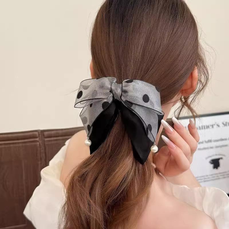 Zarif Gri Puantiyeli Yay Saç T - Ribbon Bow Gift incelemesi ve fiyatı