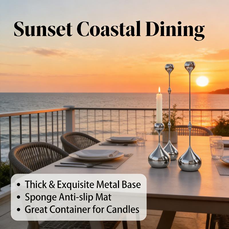 3'lü Gümüş Metal Mumluk Seti,  - Holiday Candle Set incelemesi ve fiyatı